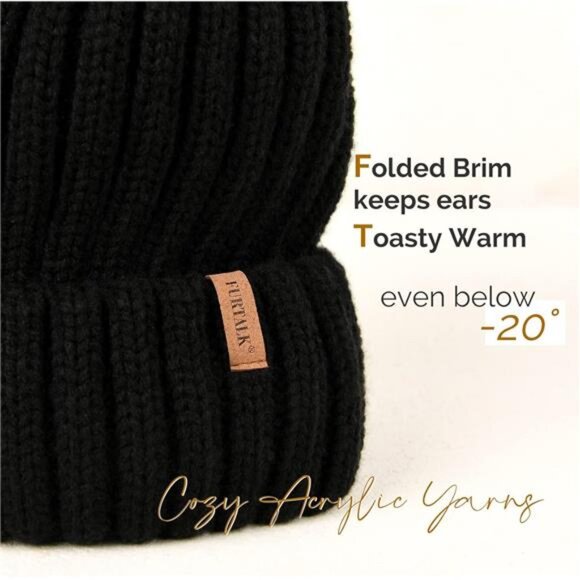 Women Winter Knitted Beanie Hat with Faux Fur Pom Warm Knit Skull Cap Beanie‎ - Picture 2 of 6